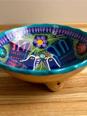 Handmade Mexican Pottery Footed Bowl